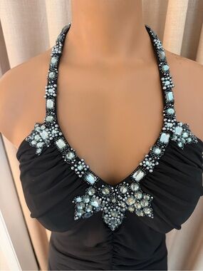 Y2K Zum Zum  beaded halter maxi mermaid amazing vintage dress